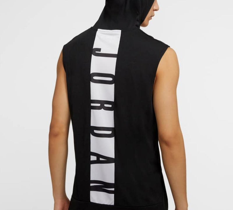 Air Jordan Air Dri-Fit Back Alphabet Printing hooded Vest Black White CW0373-010
