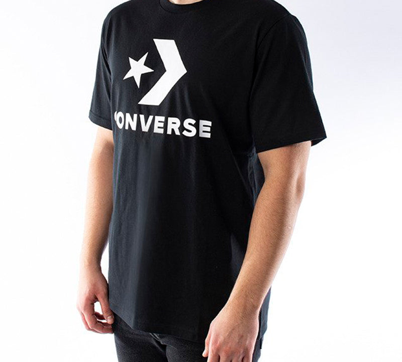 Men's Converse All Star Classic Logo Casual Sports Short Sleeve Black 10018568-001