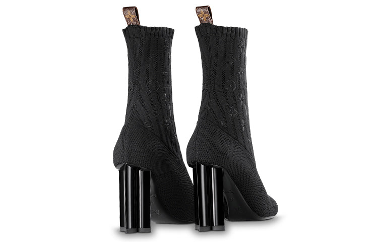 (WMNS) LOUIS VUITTON Silhouette Ankle Boots 'Black with Logo Monogram' 1A3MIW