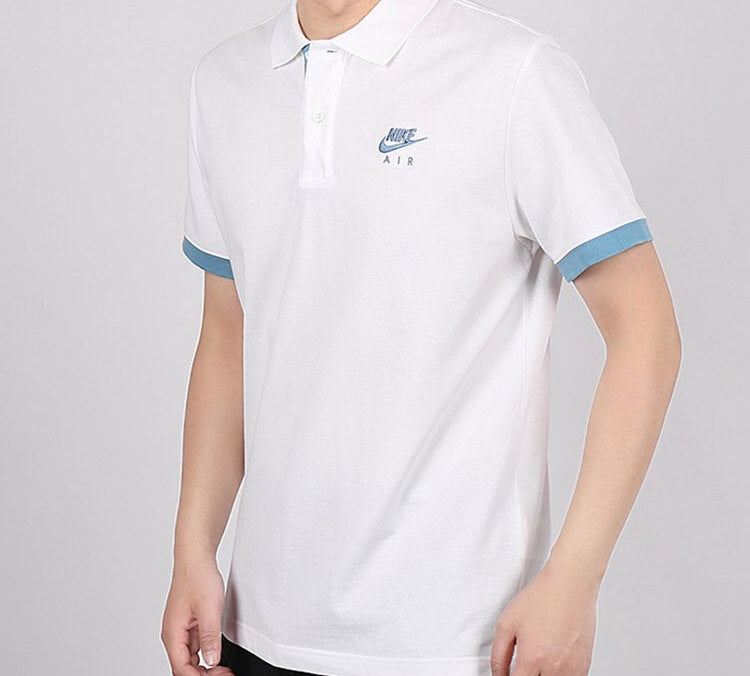 Nike Colorblock lapel Short Sleeve Polo Shirt White CW5248-100