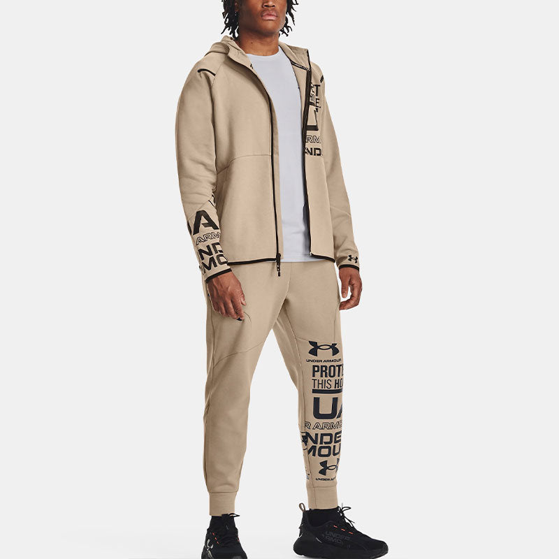 Under Armour Unstoppable Fleece Graphic Full-Zip Jacket 'Beige' 1382281-236