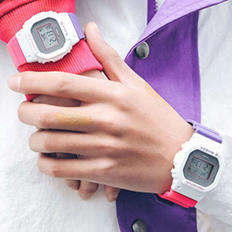 CASIO Baby-G 'White' DW-5700THB-7PR+BGD-570THB-7PR
