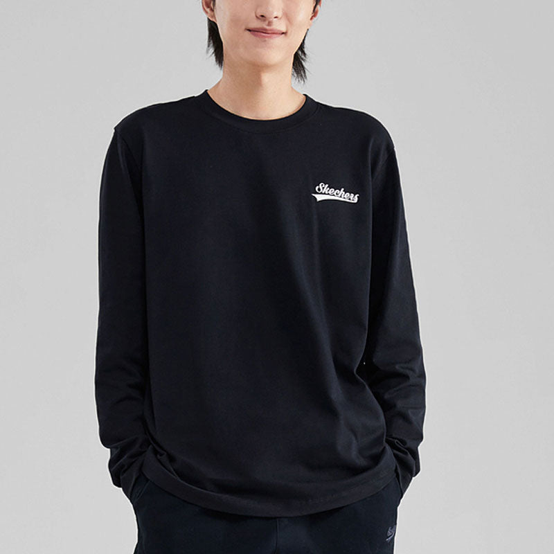 Skechers Logo Printed Crew Sweater 'White Black Blue' L323M073