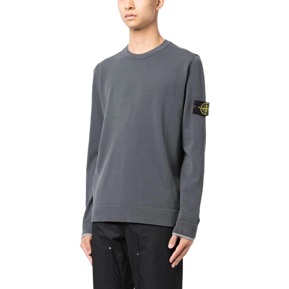 STONE ISLAND Logo Patch Sweater 'Lead Grey' 7915526A1-V0062