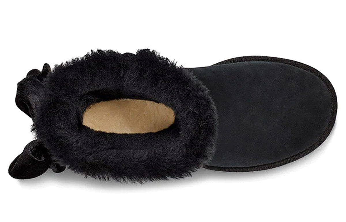 (WMNS) UGG Bailey Bow Velvet Snow Boots Black 1118854-BLK