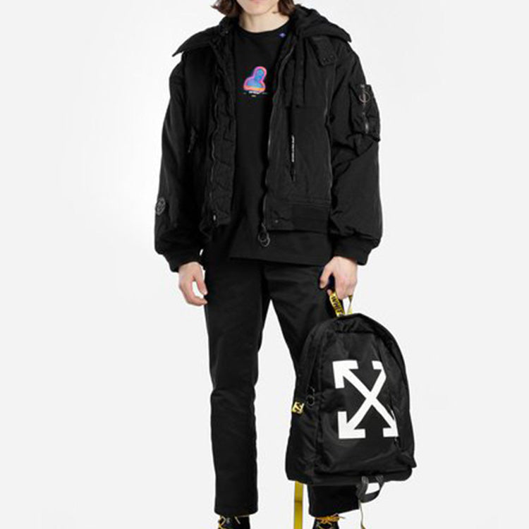 Off-White Diagonal Arrows Arrow Printing Backpack Black OMNB019E19E480241001