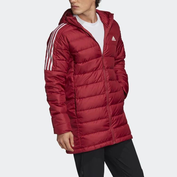 adidas Winter Long Cap Down Jacket Male Red GH4606