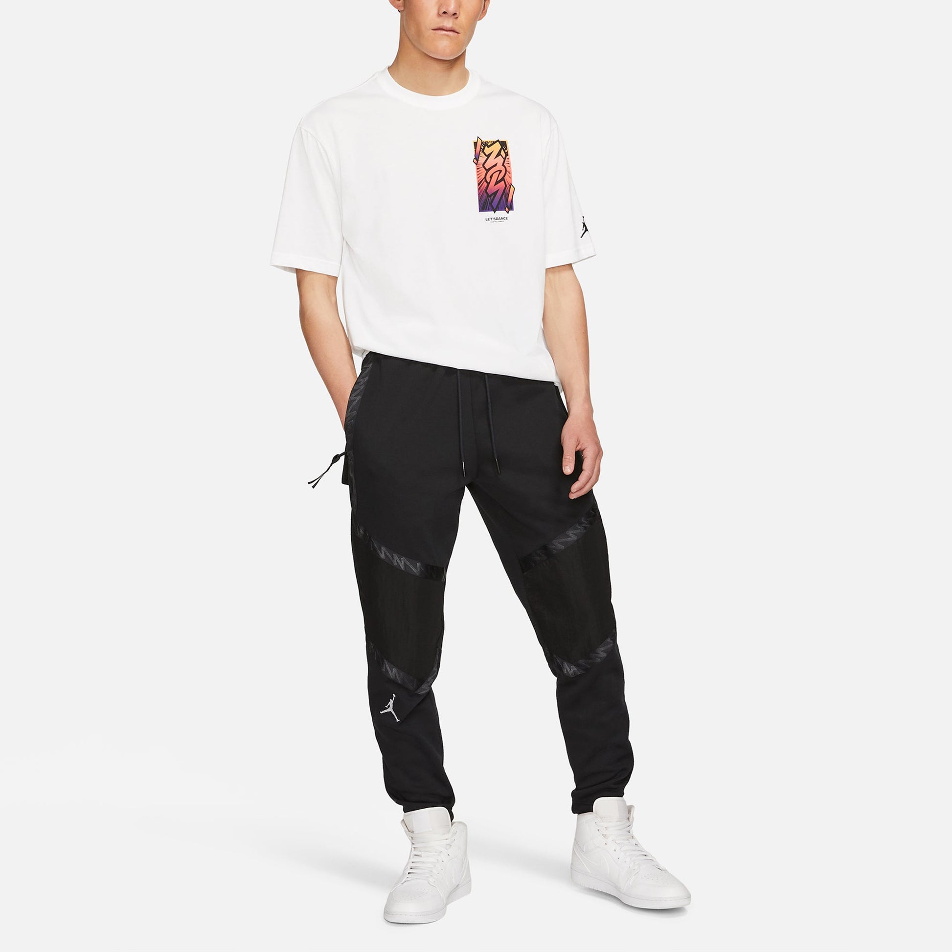 Air Jordan Dri-FIT Zion Big Pocket Patchwork Print Knit Sports Bundle Feet Pants Black DH0585-011