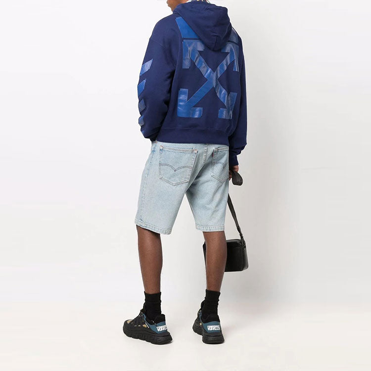 Off-White Arrow Pattern Logo Stripe Version Blue OMBB037F21FLE0074545