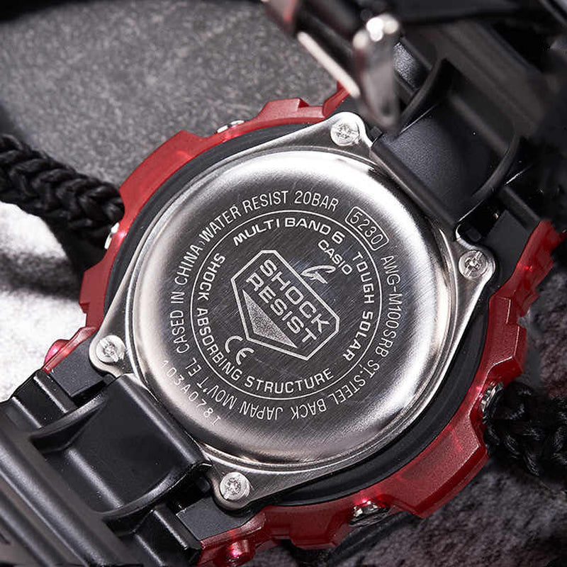 CASIO G-Shock Analog-Digital 'Red' AWG-M100SRB-4APR
