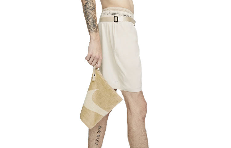 Men's Nike x MMW Crossover Solid Color Yoga 3 In 1 Sports Shorts Cream Yellow DD9440-280