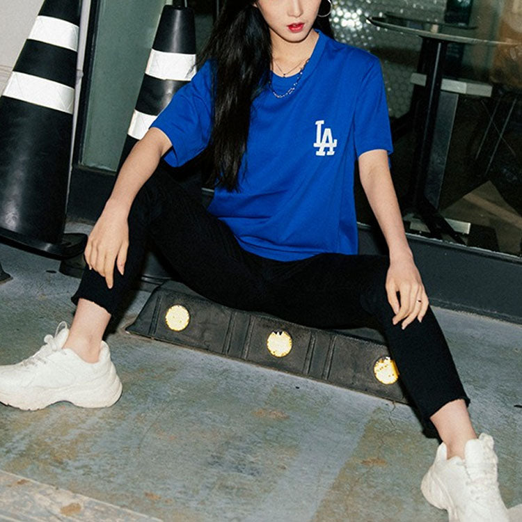 MLB LA Dodgers Los Angeles Dodgers Basic Printing Round Neck Short Sleeve Unisex Blue 31TS04031-07U