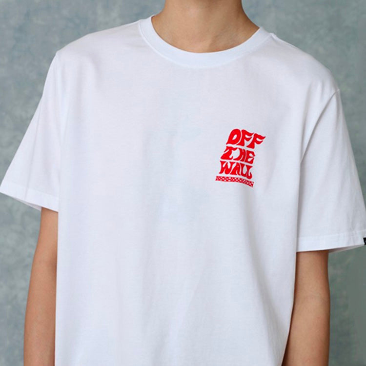 Men's Vans Art Collection Ohamking Printing Short Sleeve White VN0A4RAQWHT1