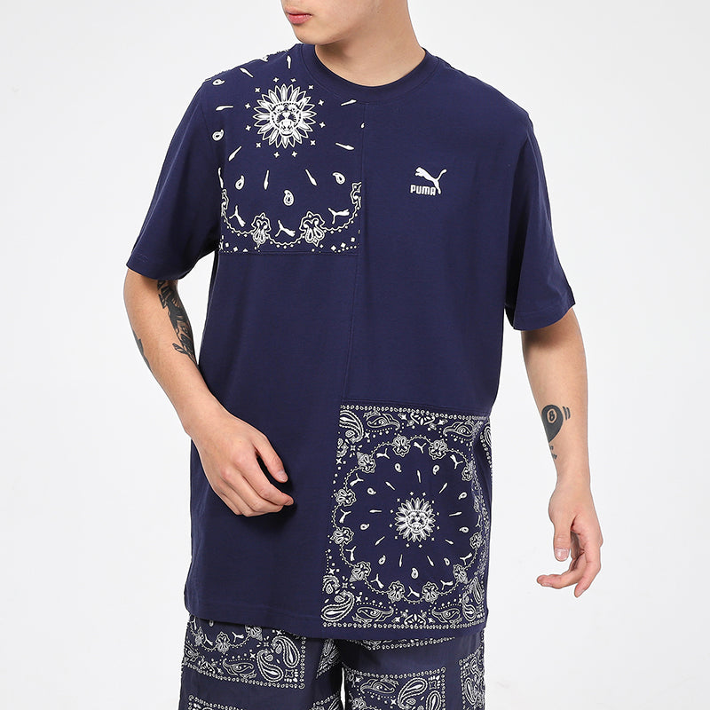 PUMA Ob Patchwork T-Shirt 'Navy' 532656-06