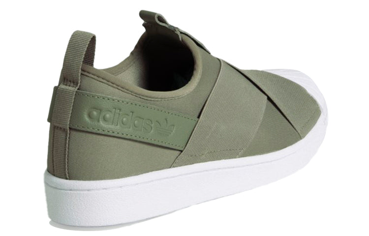(WMNS) adidas originals Superstar Slip On Shoes Green EY1119