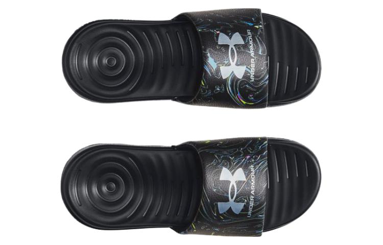 (WMNS) Under Armour Ansa Graphic Slides 'Black Marble' 3024436-010