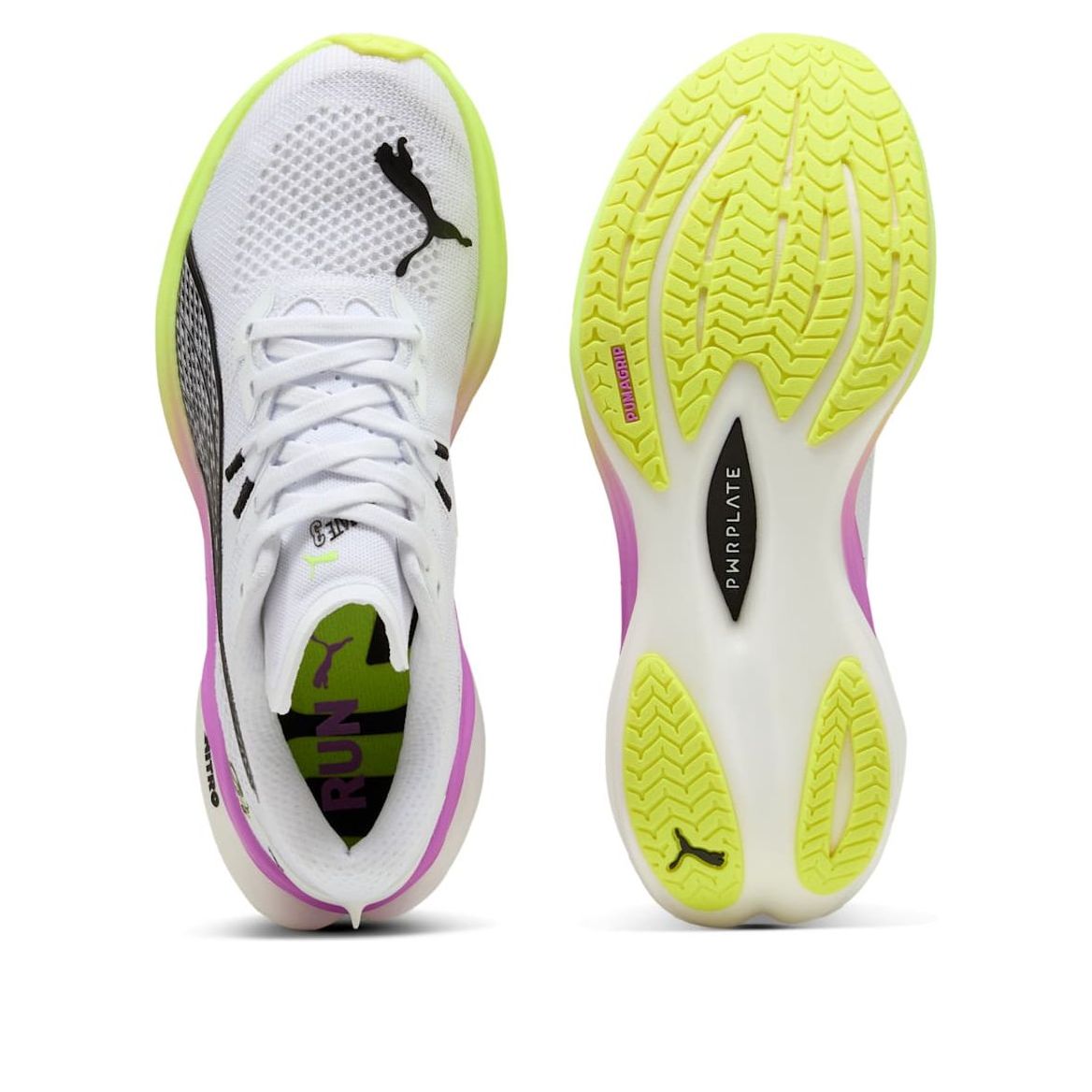 (WMNS) PUMA Deviate Nitro 3 Ekiden Glow 'White Pure Magenta Yellow' 311895-01