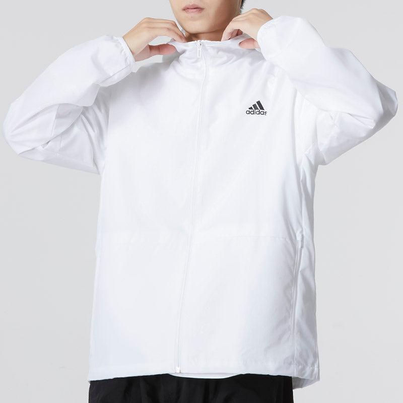 Men's adidas Mh Lite Wvjkt Athleisure Casual Sports Hooded Solid Color Woven White Jacket HM2977