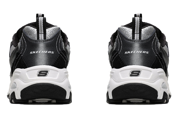 (WMNS) Skechers D'Lites 1.0 Low-Top Running Shoes Black/Silver 13155-BKSL