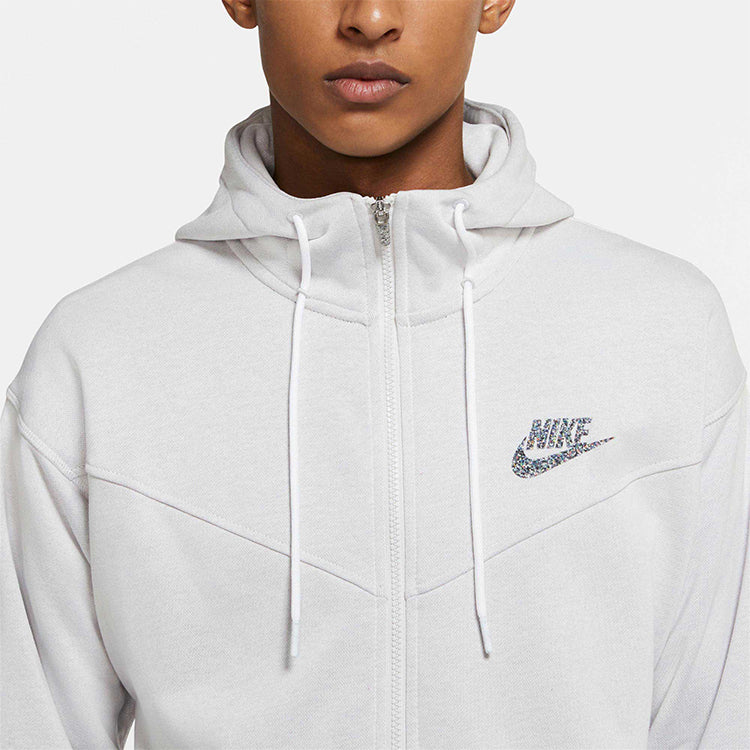 Nike Sportswear Logo Zipper Gray White Graywhite CW0305-910