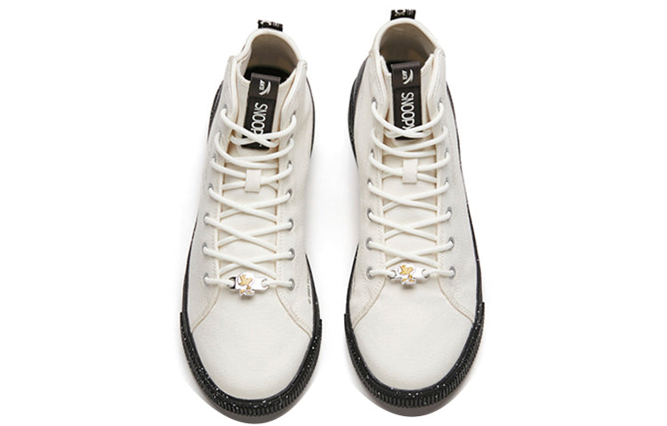 ANTA x SNOOPY Skateboarding Series Sneakers High  'White Black' 912138601-2