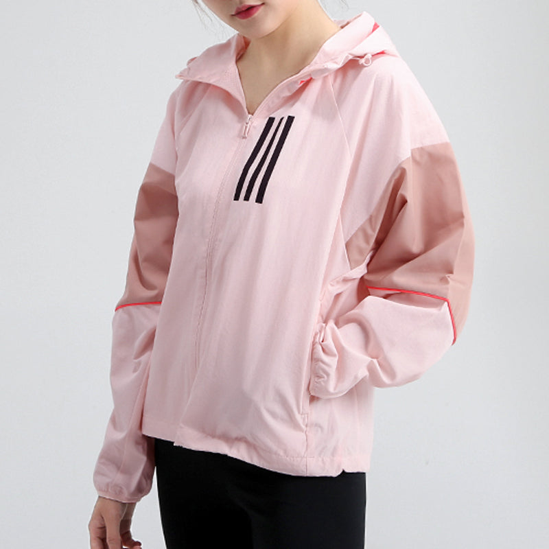 (WMNS) adidas W.N.D. Colorblock Sports Hooded Jacket Pink Red GF0133