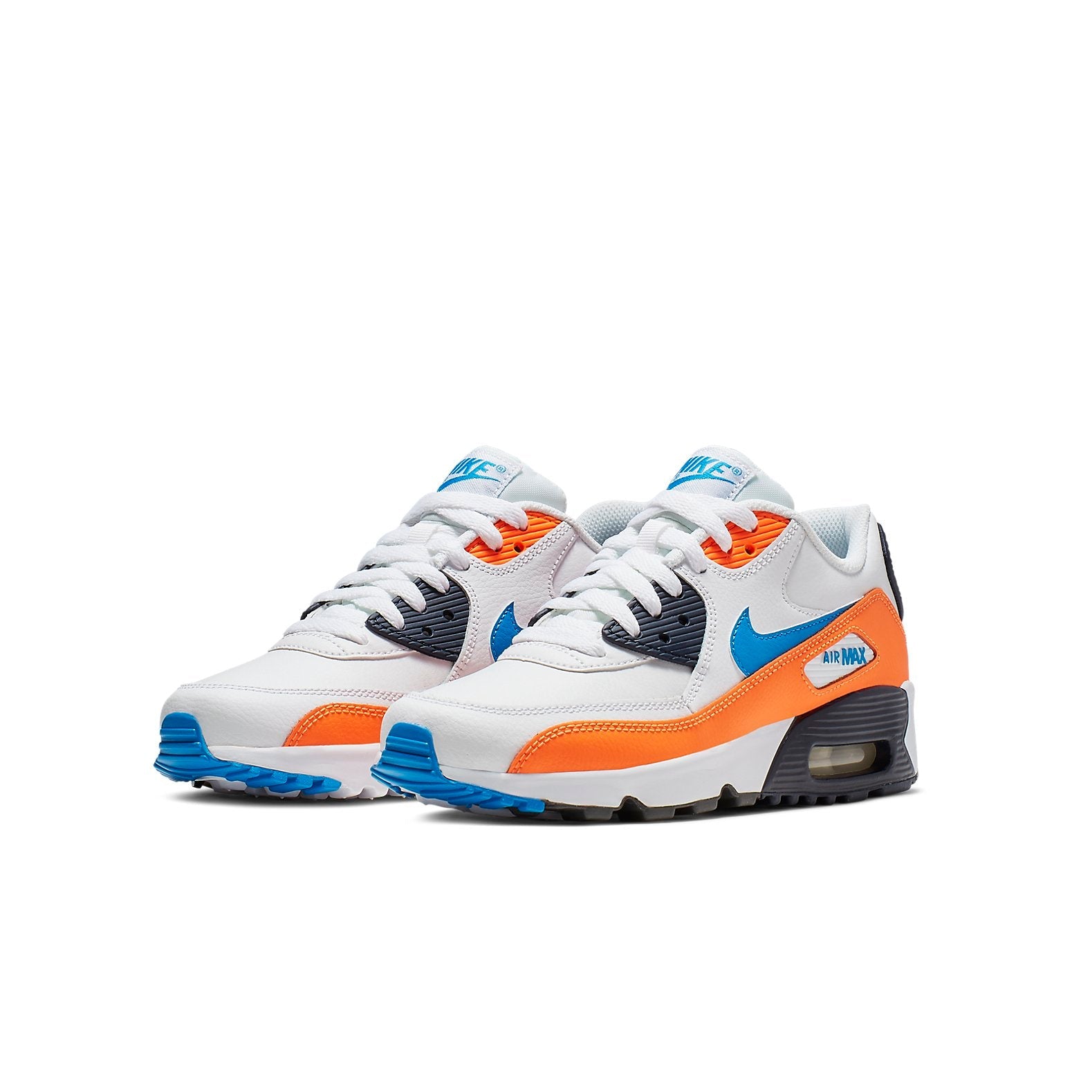 (GS) Nike Air Max 90 Leather 'White Total Orange' 833412-116