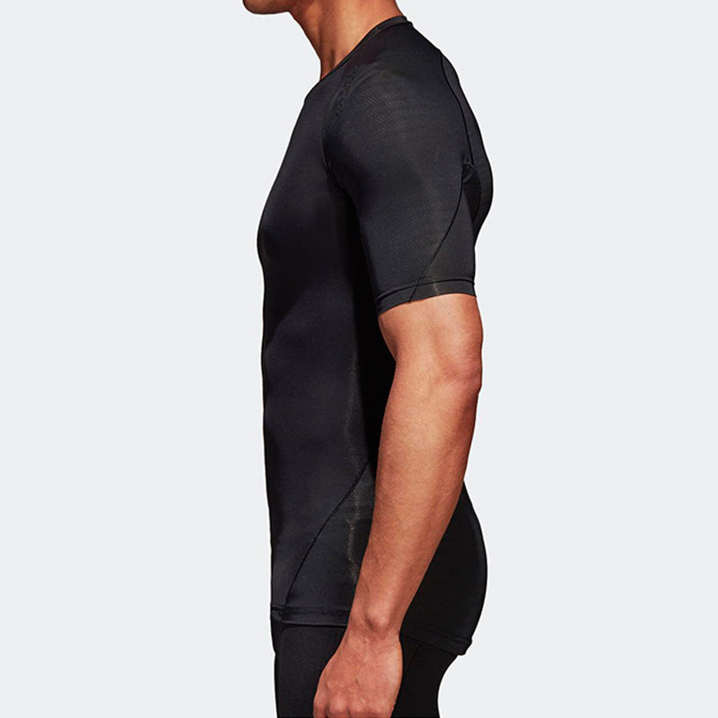 adidas Ask Tec Tee Ss Tight Gym Sports Short Sleeve Black CF7171