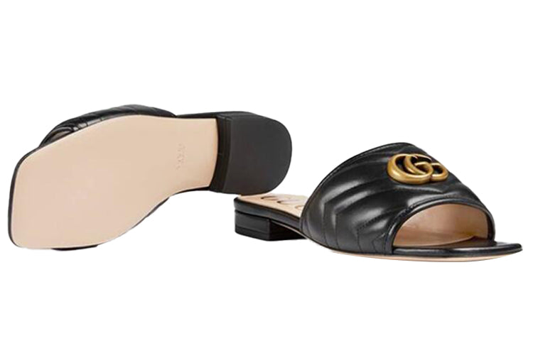 (WMNS) Gucci Double g Slippers Black 646169-BKO60-1000
