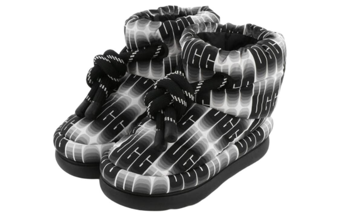 (WMNS) UGG Classic Maxi Wavelength Short Boot 'Black White' 1134610-BWHT