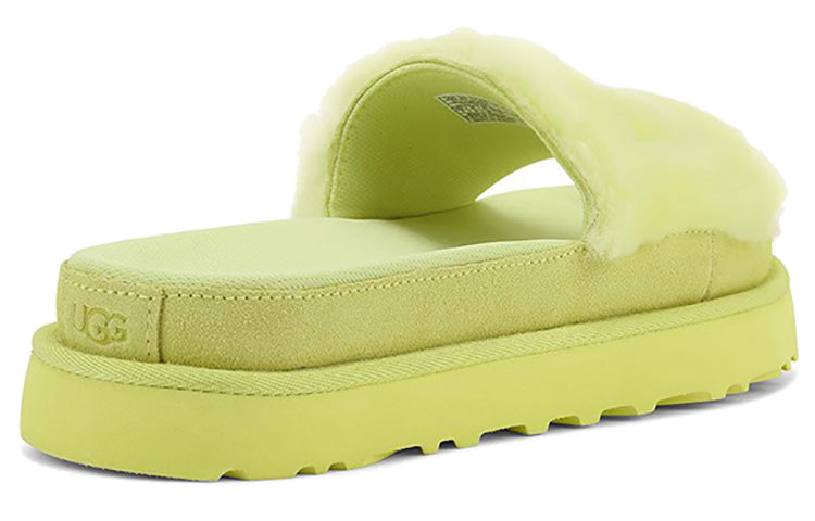 (WMNS) UGG Laton Fur Slide Yellow Slippers 1111236-MRT