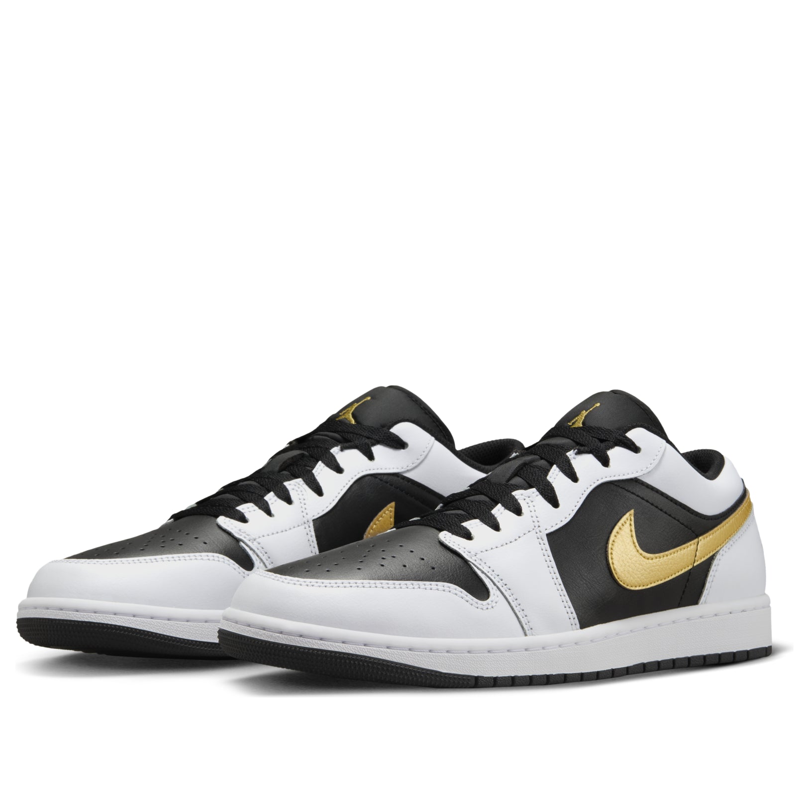 Air Jordan 1 Low 'White Black Metallic Gold Swoosh' 553558-172