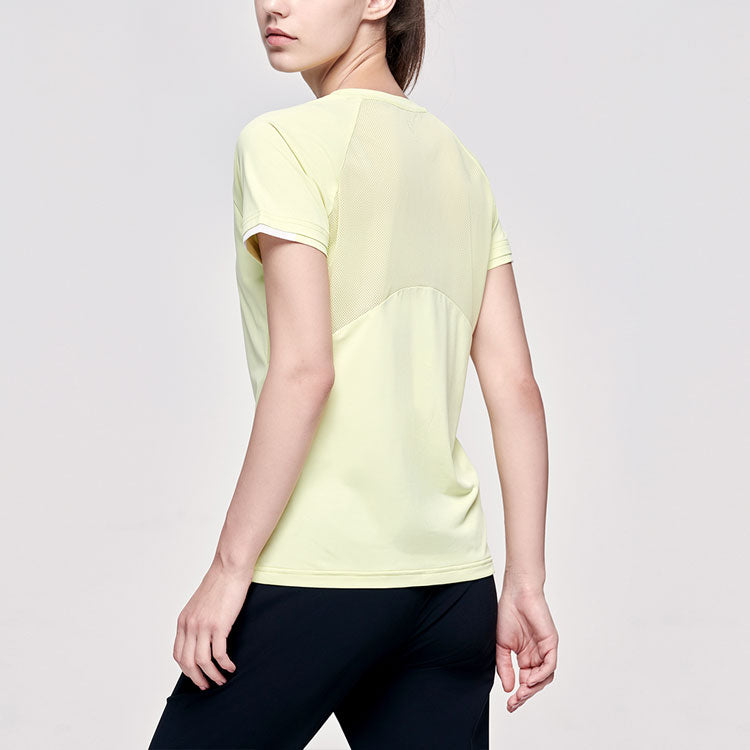 (WMNS) FILA Athletics Athleisure Casual Sports Running Breathable Short Sleeve Yellow A11W122101F-YE