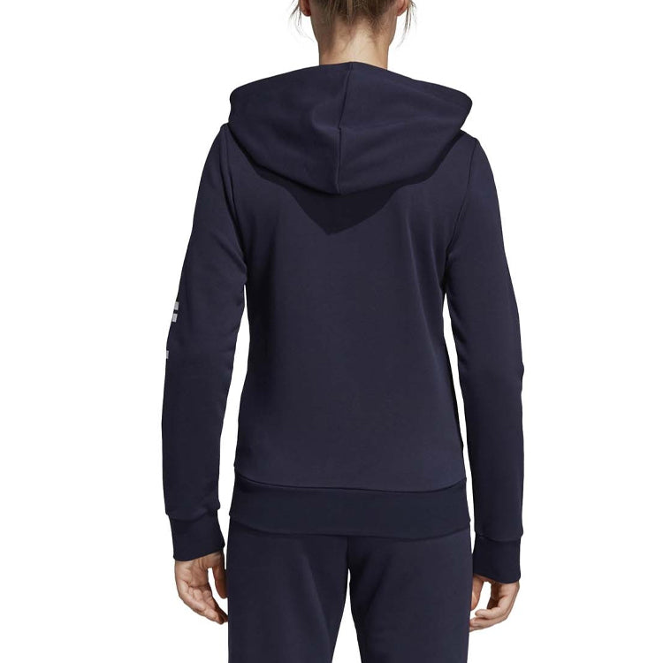 (WMNS) adidas Side Sleeve logo Printing hooded track Jacket Blue DU0648