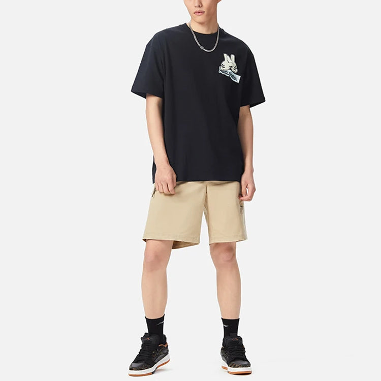 Li-Ning x OG_SLICK Crossover SS22 Graffiti Printing Round Neck Loose Short Sleeve 'Black' AHSS057-2