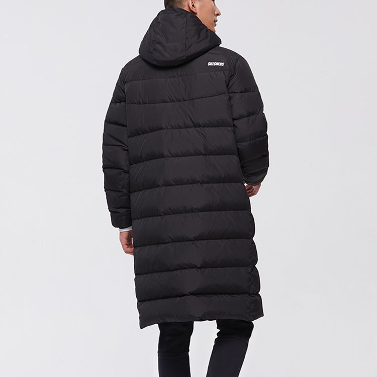 Skechers Medium-Length Woven Down Jacket 'Black' L419M090