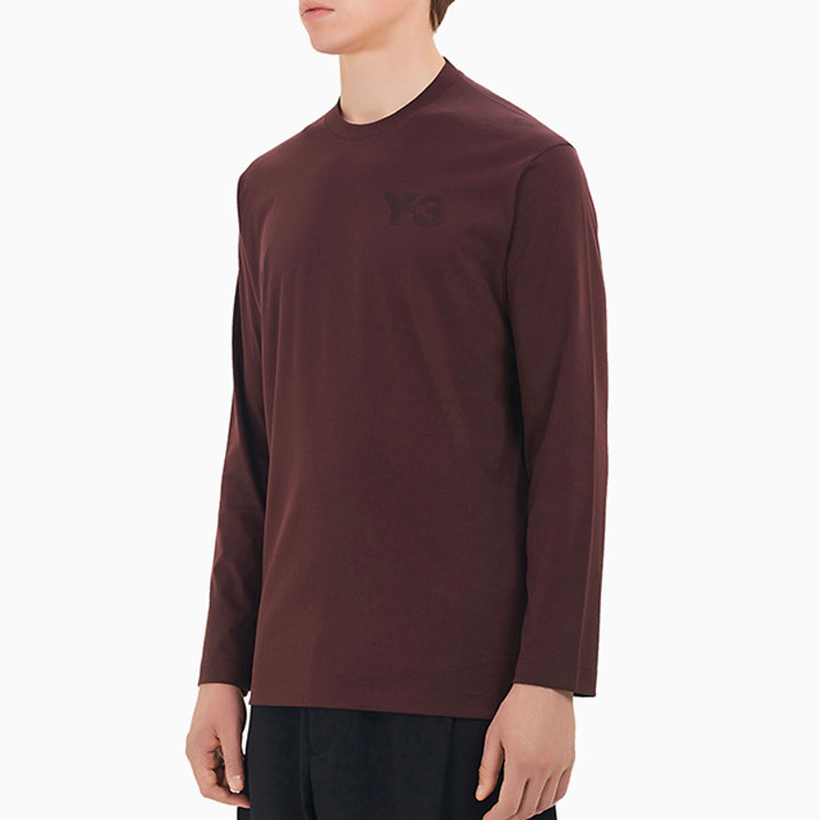 Men's Y-3 Casual Logo Solid Color Long Sleeves Red T-Shirt GK4515