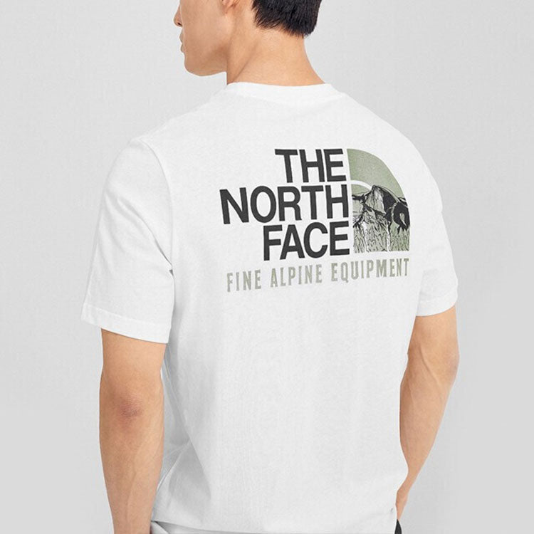 THE NORTH FACE Logo Woodcut Dome T-Shirt 'White' NF0A4U9L-FN4