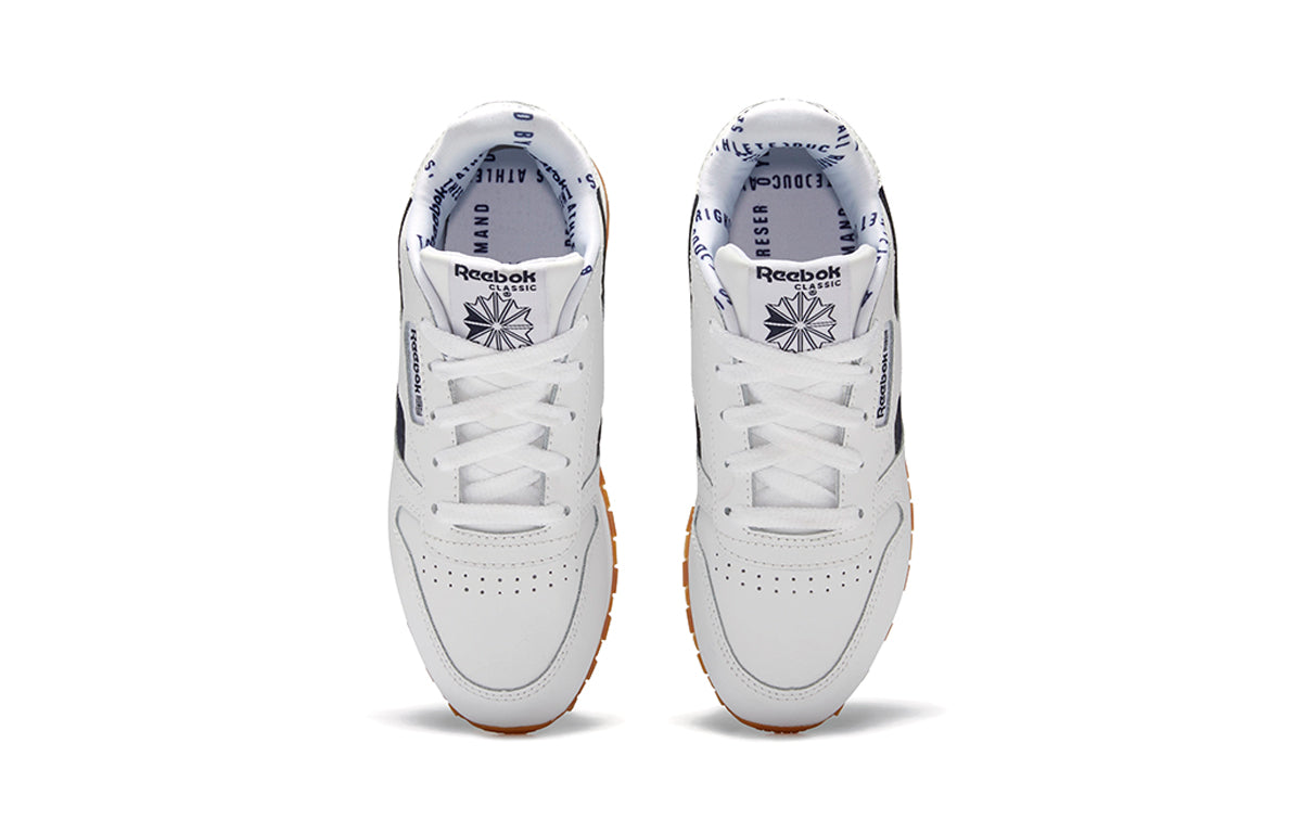 Reebok Classic Leather Running Shoes K 'Black White' FV2096