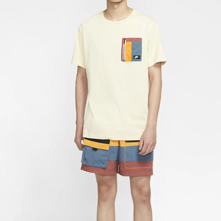 Nike Sportswear Zipper Pocket Design Short Sleeve Gray CZ8671-208