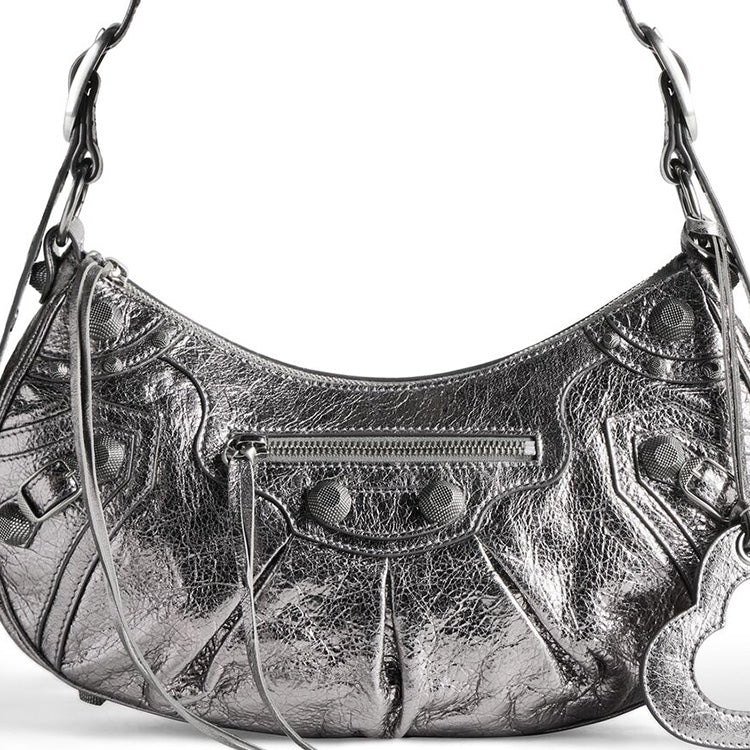 (WMNS) Balenciaga Le Cagole Small Shoulder Bag Metallized 'Silver' 6713070GT3Y8103