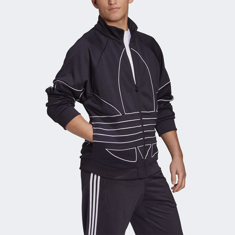 adidas originals Large Stand Collar Casual Sports Jacket Black GE0810