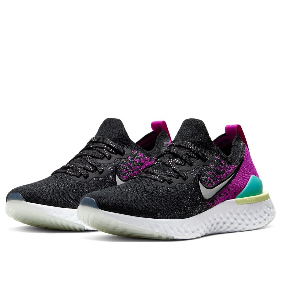 (GS) Nike Epic React Flyknit 2 'Black Vivid Purple Aurora' AQ3243-008