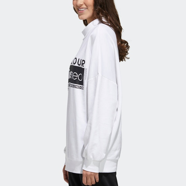 (WMNS) adidas neo Logo Printing Sweatshirt White FU1055