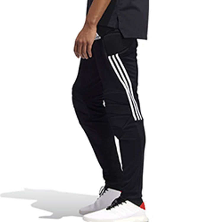 Men's adidas Casual Running Stripe Bundle Feet Sports Pants/Trousers/Joggers Black FT1455