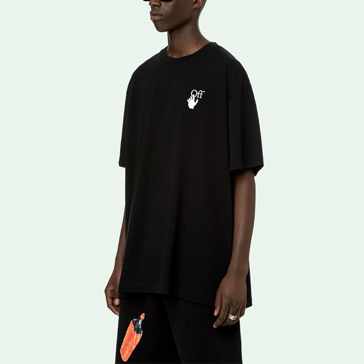 Off-White Comfort Loose Crewneck Short Sleeve Unisex Black OMAA038F20FAB0021001