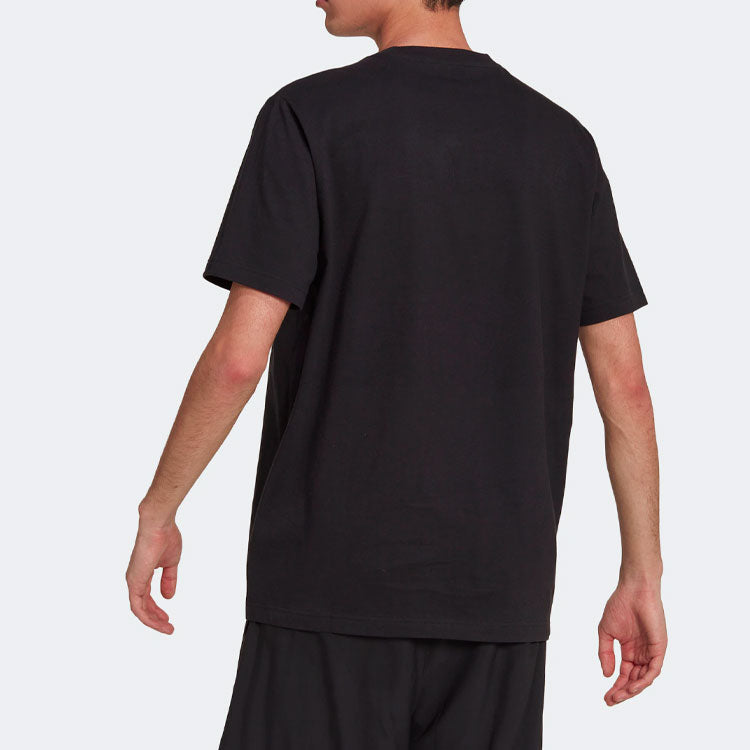 Men's adidas originals Solid Color Round Neck Short Sleeve Black T-Shirt HS8888