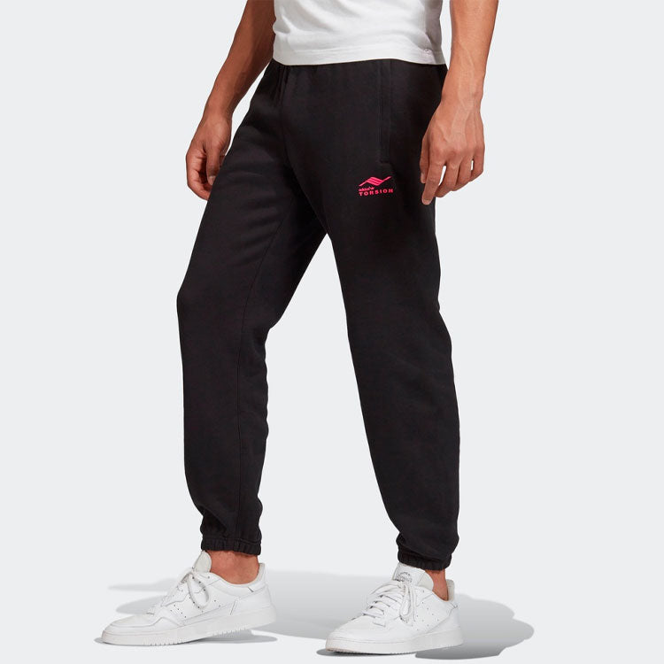 adidas originals Torsion Sp Logo Printing Running Sports Long Pants Black GD6011
