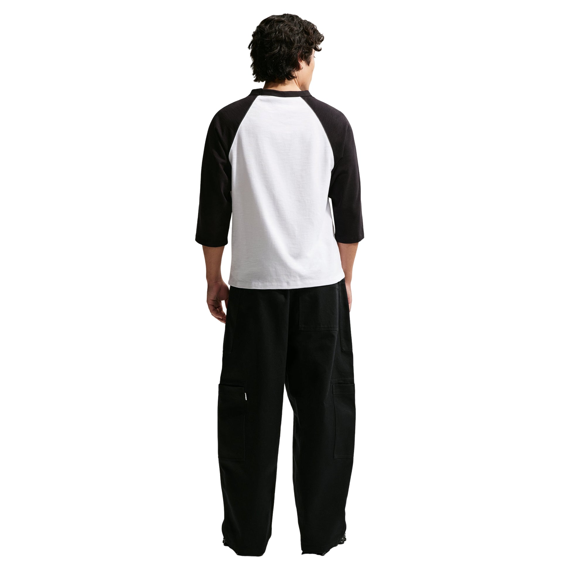 Nike Sportswear Club 3/4 Sleeve Raglan Top 'Black White' IF0756-010