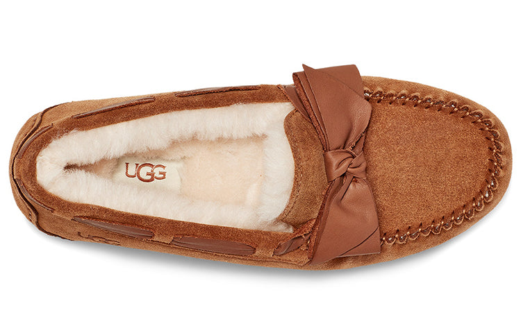 (WMNS) UGG Dakota Leather Bow Brown 1118914-CHE